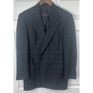 Hart Schaffner Marx Blazer Mens 39R Gray Plaid Wool Sport Coat Dillard's Classic